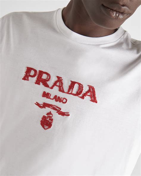 prada red logo t shirt|prada logo shirts men.